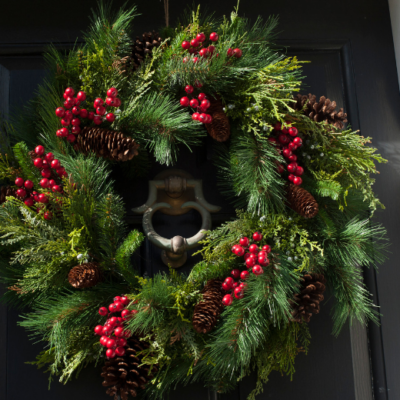 Türkranz für Weihnachten außen