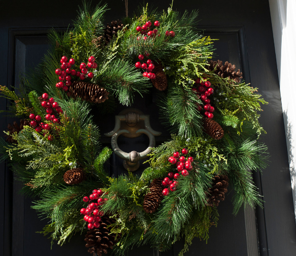 Türkranz für Weihnachten außen